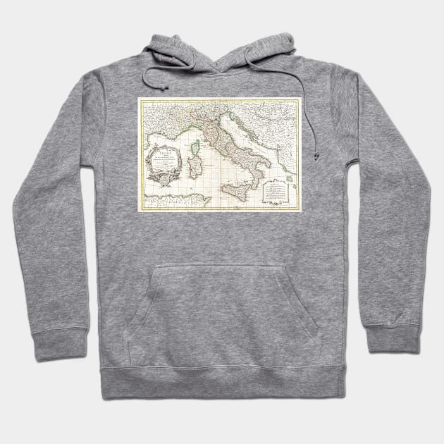 Vintage Map of Italy (1770) Hoodie by Bravuramedia